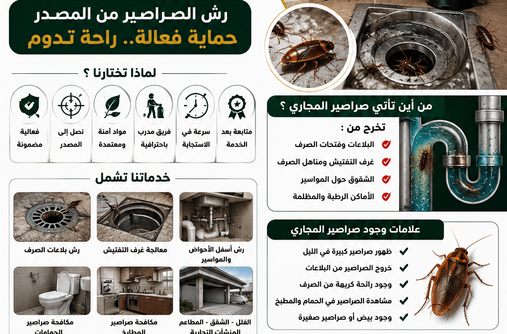 شركة مكافحة صراصير المجاري بجدة للقضاء عليها من مصدرها